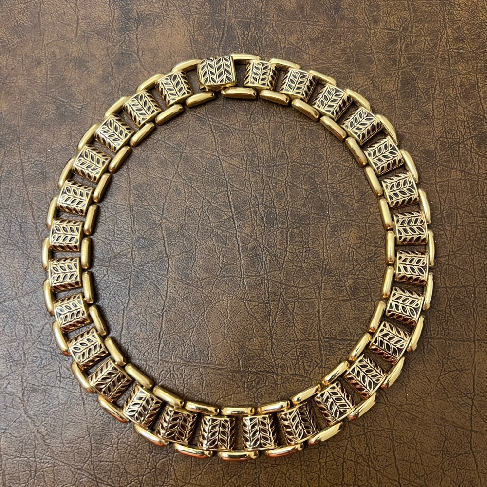 St John Costume gold colored necklace. 4.5” diameter.